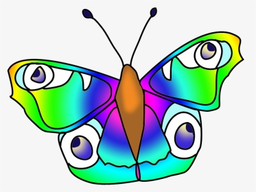 Green Blue Butterfly With Eyes - Brush-footed Butterfly, HD Png Download, Transparent PNG