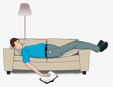 Transparent Nap Clipart - Sleeping On Small Couch, HD Png Download, Transparent PNG