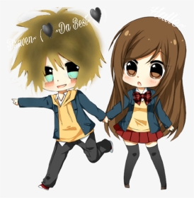 Cute Chibi Anime Couple , Png Download - Gambar Anime Couple Chibi, Transparent Png, Transparent PNG