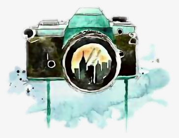 #camara#camera #fotography - Camera Watercolor Painting, HD Png Download, Transparent PNG