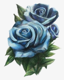 #blue #rose #aesthetic #kawaii #goth #sticker #green - Blue Rose, HD Png Download, Transparent PNG