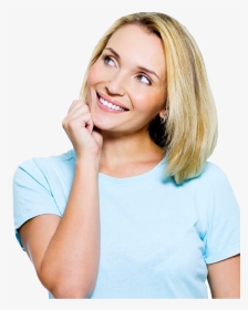 Smiling Woman Looking Up, HD Png Download, Transparent PNG