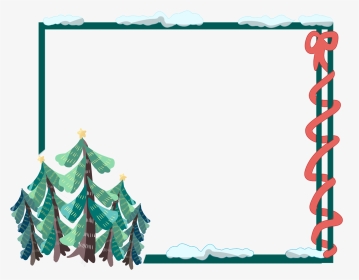 绿色圣诞树雪边框图片 - Group Of Christmas Trees Clipart, HD Png Download, Transparent PNG