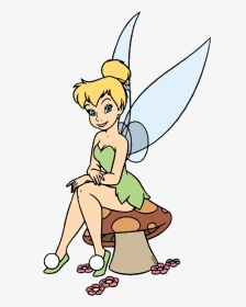 Tinkerbell Sitting On A Mushroom, HD Png Download, Transparent PNG