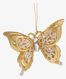 Butterfly With Clip, Gold - Pendant, HD Png Download, Transparent PNG