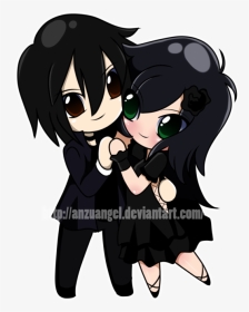 Chibis By Anzuangel On - Emo Cartoon Goth Couple, HD Png Download, Transparent PNG