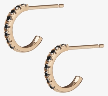 Huggie Earrings With Black Diamonds - Earrings, HD Png Download, Transparent PNG
