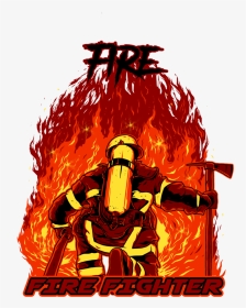Fire Fighter T Shirt Graphic Design - Illustration, HD Png Download, Transparent PNG