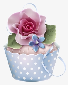 Cupcake Clip Art Flower - Flower Cupcake Clipart, HD Png Download, Transparent PNG