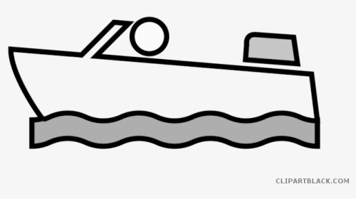 Banner Black And White Speed Boat Clipart - Animated Speed Boat Cartoon, HD Png Download, Transparent PNG