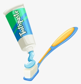 Tooth Paste On Brush Clipart - Clip Art Toothbrush Paste, HD Png Download, Transparent PNG