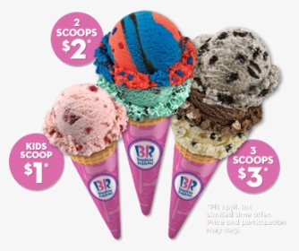 Who Can Say No To $1 Ice Cream    Class Img Responsive - 3 Scoop Ice Cream Baskin Robbins, HD Png Download, Transparent PNG
