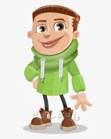Boy With Hoodie Cartoon Vector Character Aka Hoody - Hoodie On A Cartoon Character, HD Png Download, Transparent PNG