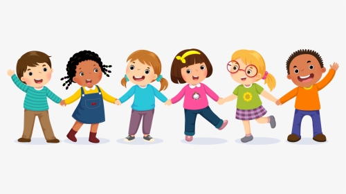 Kids Holding Hands Cartoon, HD Png Download, Transparent PNG