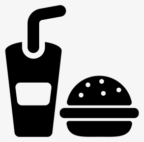 Fast Food Burger And Drink - Hamburger, HD Png Download, Transparent PNG