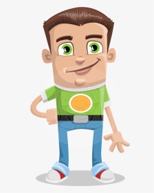 Funny Boy Cartoon Vector Character Aka Productive Tony - Cartoon Funny Male Character, HD Png Download, Transparent PNG