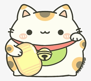 #cat #kitty #neko #maneki #manekineko #luckycat #kawaii - Cute Maneki Neko Drawing, HD Png Download, Transparent PNG