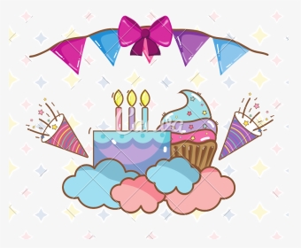 Transparent Clipart For Birthdays - Cartoon Birthday Unicorn Cake, HD Png Download, Transparent PNG