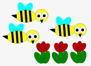 Clip Art Bee Flower Computer Icons - Cartoon Bees On A Flower, HD Png Download, Transparent PNG