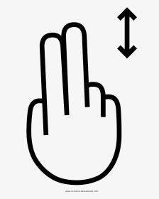 Two Finger Vertical Swipe Coloring Page - Coloring Book, HD Png Download, Transparent PNG