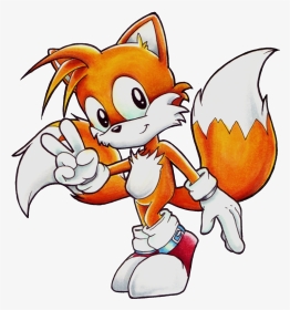 Tails The Fox By Tavington On Clipart Library - Tails The Fox Drawings, HD Png Download, Transparent PNG