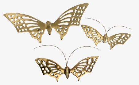 Boho Chic Brass Butterfly Wall Sculptures - Papilio Machaon, HD Png Download, Transparent PNG