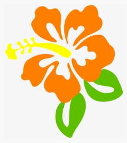 Orange Hawaiian Flower Clipart - Hibiscus Clip Art, HD Png Download, Transparent PNG
