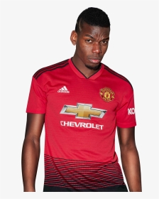 Hd Paul Pogba, Manchester United, Premier League, Polo - Manchester United Home Kit 2018 19, HD Png Download, Transparent PNG