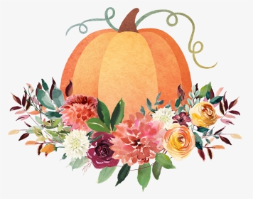 #flowers #pumpkins#thanksgiving #thankful #orange #fallflowers - Pumpkin With Flowers Thankful, HD Png Download, Transparent PNG