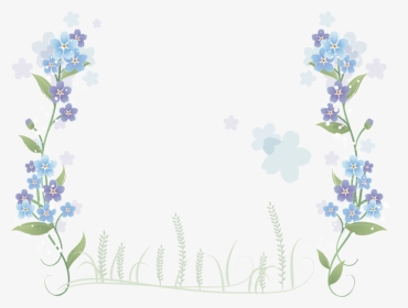 Transparent Flowers Border Clipart - Blue Flower Border Transparent Background, HD Png Download, Transparent PNG