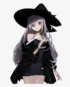 #anime #animegirl #girl #witch #aesthetic #cute - Black Hair Anime Witch, HD Png Download, Transparent PNG