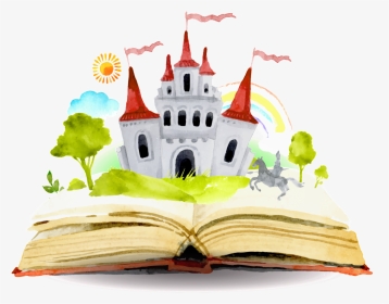 Cartoon Fairy Tale Book Castle Pattern Elements - Fairy Tale Book Png, Transparent Png, Transparent PNG