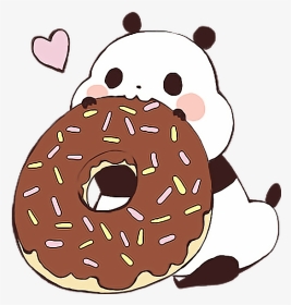 #panda #cute #kawaii #donut #freetoedit - Donut Kawaii Pandas, HD Png Download, Transparent PNG