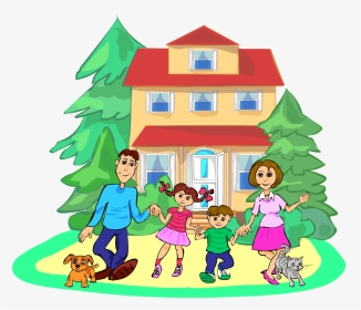Family House Clipart Png Transparent Library Free Family - Look At The Picture And Write A Few Sentences About, Png Download, Transparent PNG