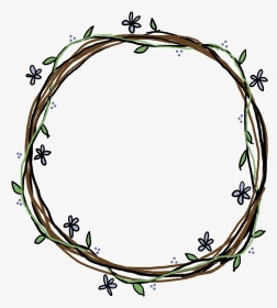 #branch #sticks #vines #florals #flowers #leaves #frame - Vine Wreath Clipart Free, HD Png Download, Transparent PNG