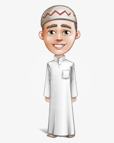Cute Arab Boy Cartoon Vector Character Aka Hanif - Arab Characters Clip Art, HD Png Download, Transparent PNG