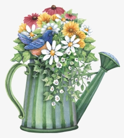 Watering Can With Flowers Clip Art, HD Png Download, Transparent PNG