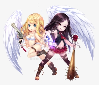 Anime Angel And Demon, HD Png Download, Transparent PNG