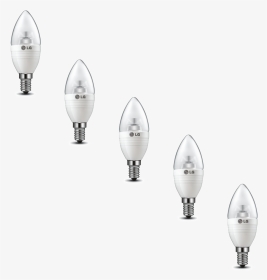 5-pack Of Clear Lg Led Candle Bulbs - Compact Fluorescent Lamp, HD Png Download, Transparent PNG
