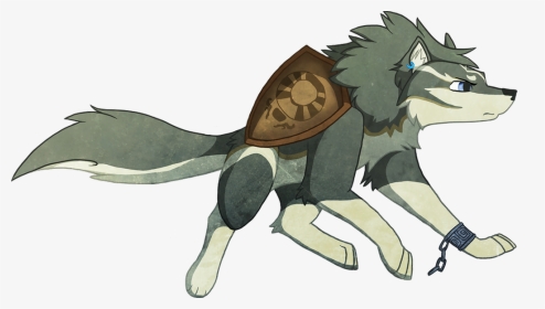Wolf Link Drawing - Wolf Link With Shield, HD Png Download, Transparent PNG