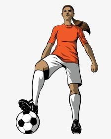 Cartoon - Wallhogs - Woman Soccer Player Clipart, HD Png Download, Transparent PNG