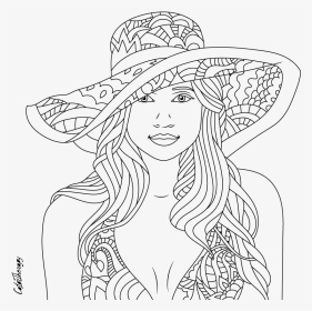 Woman Drawing Coloring Pages, HD Png Download, Transparent PNG