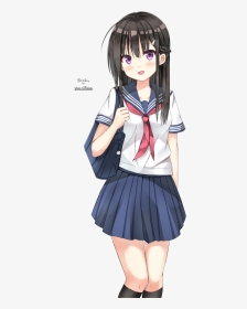 Cute Anime School Girl Poses, HD Png Download, Transparent PNG