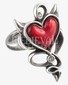 Alchemy Gothic Ulfr6 Devil Heart Ring, HD Png Download, Transparent PNG