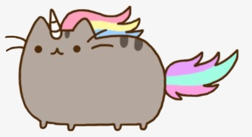 #unicorn #pusheen #kawaii #cute #rainbow #horn #sticker - Pusheen Cat Rainbow Gif, HD Png Download, Transparent PNG