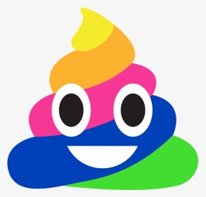 Rainbow Poop Emoji Png, Transparent Png, Transparent PNG