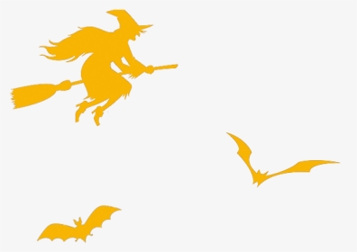 Halloween Witch On Broom, HD Png Download, Transparent PNG