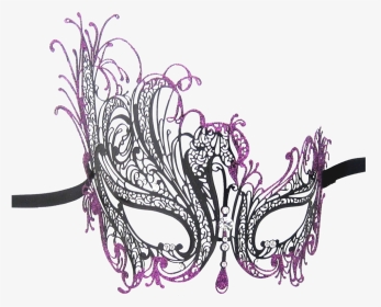 Glitter Series Swan Metal Filigree Laser Cut Venetian - Masquerade Mask Couple Black, HD Png Download, Transparent PNG
