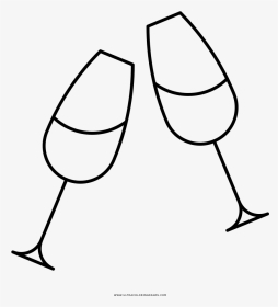 Champagne Flutes Coloring Page - Champagne Stemware, HD Png Download, Transparent PNG