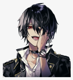 #anime #animeboy #goth #gothicstyle #redeyes #laughing - Dark Aesthetic Anime Boy, HD Png Download, Transparent PNG